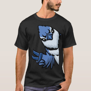Blue Jay Bird Cyanocitta Cristata från Side T-Shir T Shirt