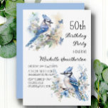 Blue Jay Bird Flowers Springtime 50th Birthday Inbjudningar<br><div class="desc">50:e födelsedagsfest inbjudan med målningar av vackra Blue Jays sitta bland blommarna i grenar i träd. Kontakta mig om du behöver hjälp med dina anpassningar eller om du vill be om ytterligare matchning eller samordning av Zazzle-produkter för firande.</div>