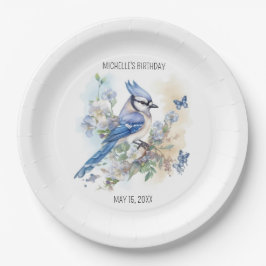 Blue Jay Bird Flowers Springtime Birthday Namn
