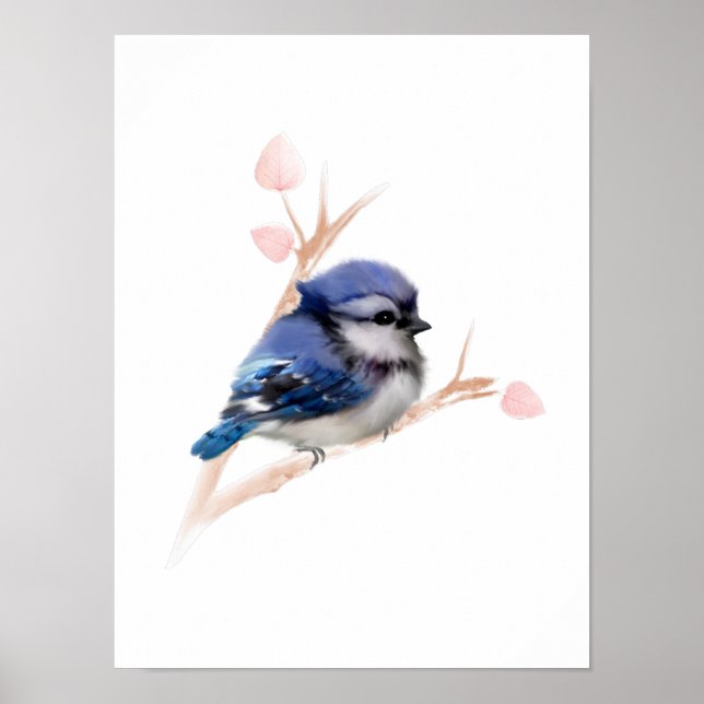 Blue Jay Bird Poster Skriv ut (Framsidan)