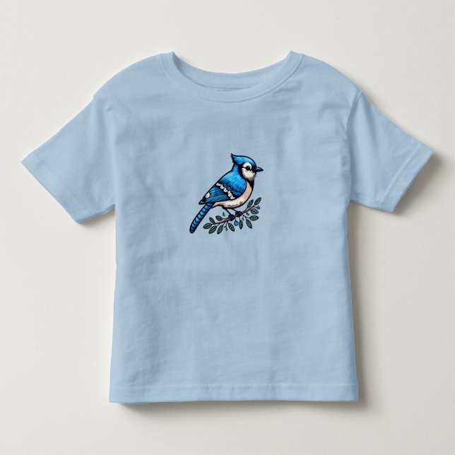 Blue Jay bird Småbarn Bra Jersey T-Shirt (Framsida)