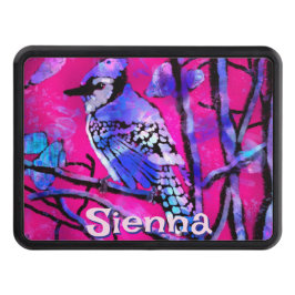Blue Jay Bird Tree Branch Pink Personalized Dragkroksskydd