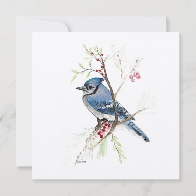 Blue Jay Bird Watercolor (Framsida)
