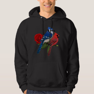 Blue Jay Cardinal Bird Valentine Day Ro Birdlo Hoodie