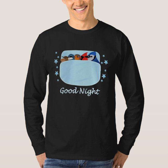 Blue Jay Cardinal Wren Nalle Bra Night Pyjam T Shirt (Framsida)