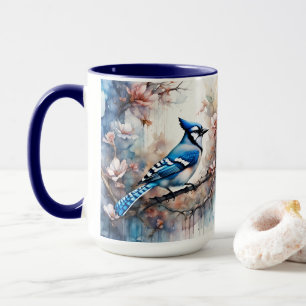 Blue Jay Cherry Blommars vattenfärg Mugg