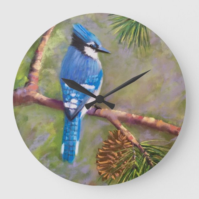 Blue Jay Clock Stor Klocka (Framsida)