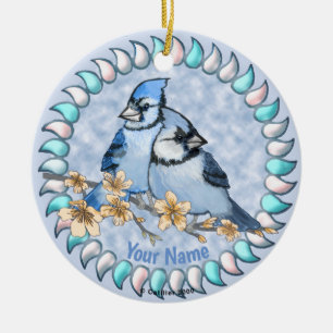Blue Jay Gren Julgransprydnad Keramik