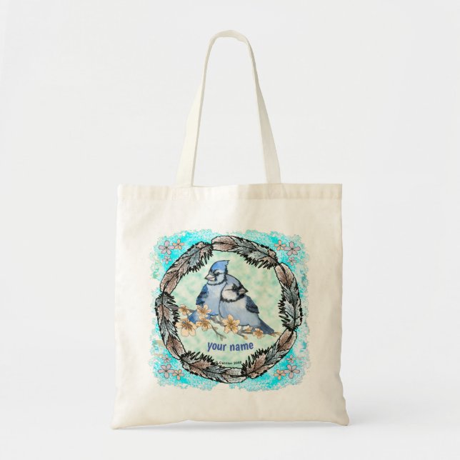 Blue Jay Gren Tote Bag Tygkasse (Framsidan)