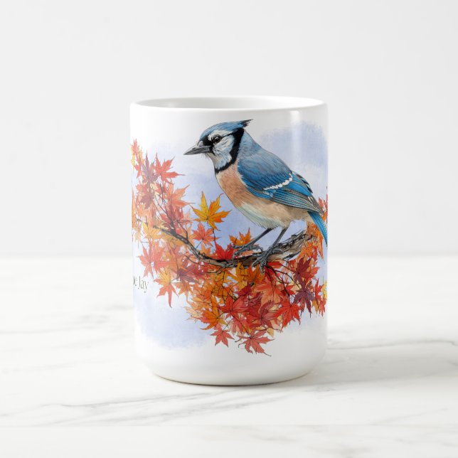 Blue Jay in Fall Colors Kaffemugg (Center)
