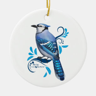 Blue Jay Julgransprydnad Keramik