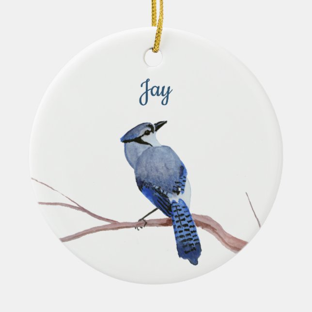 Blue Jay Julgransprydnad Keramik (Framsidan)