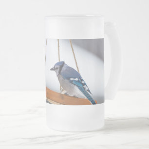 Blue Jay Lunch Frosted Glass Beer Mugg