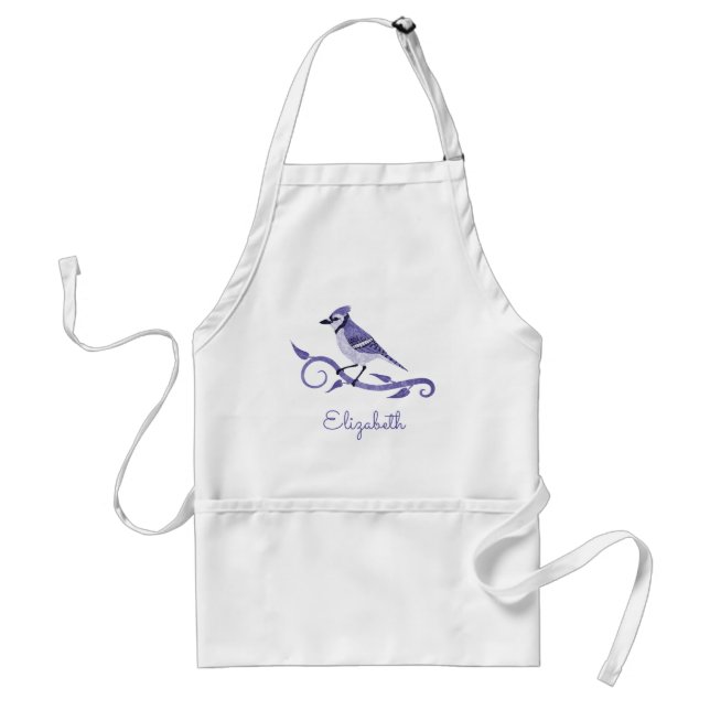 Blue Jay Namn Apron Förkläde (Framsidan)