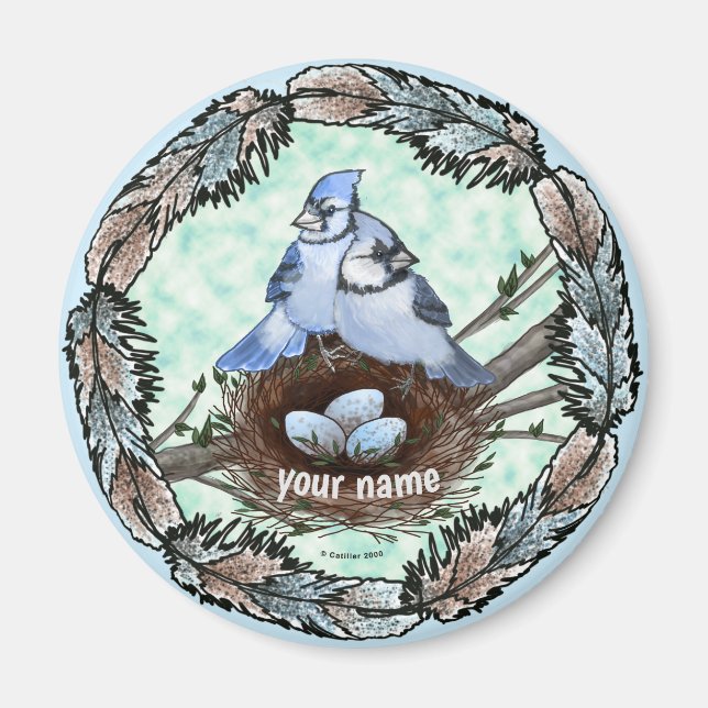 Blue Jay Nest Magnet (Framsidan)