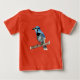 Blue Jay på Gren Watercolor Painting Tee Shirt (Framsida)