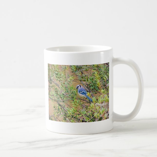 Blue Jay på södra Vax Myrtle Kaffemugg (Höger)