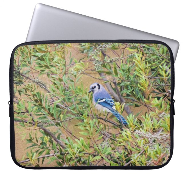 Blue Jay på södra Vax Myrtle Laptop Sleeve (Framsidan)