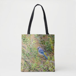 Blue Jay på södra Vax Myrtle Tote Bag Tygkasse
