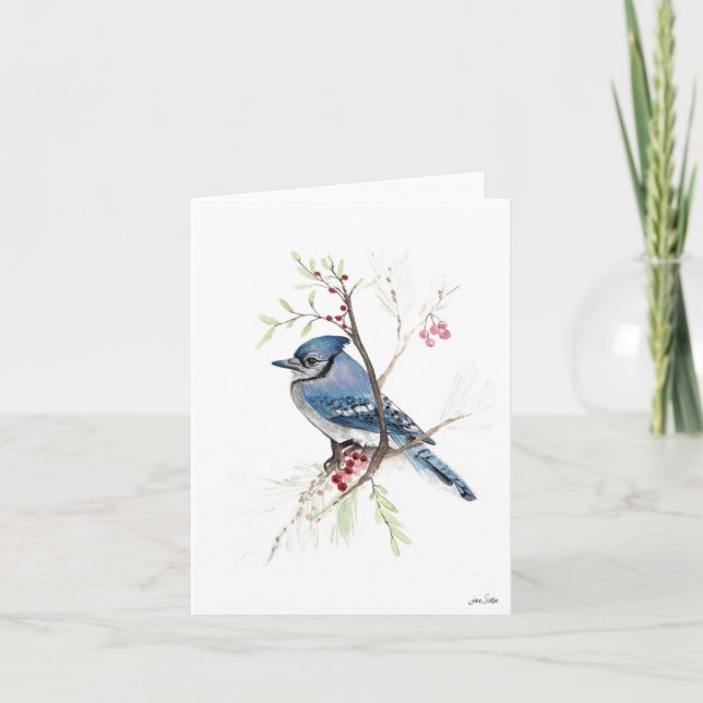Blue Jay Painting Card Kort (Framsida)