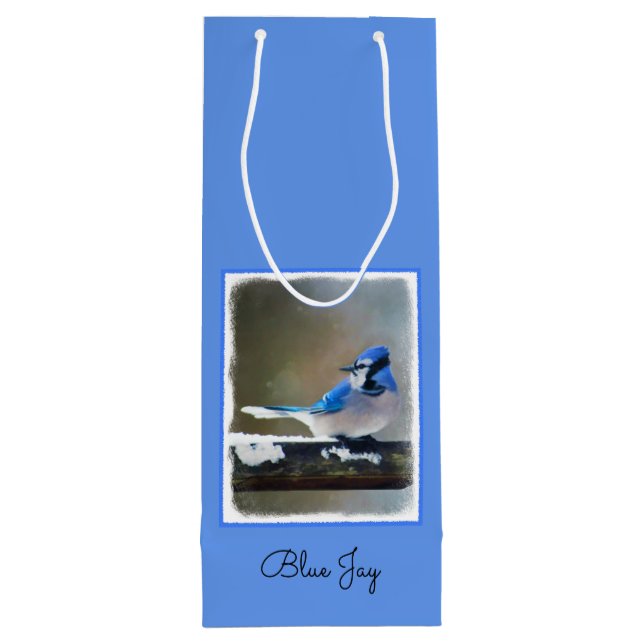Blue Jay Painting - Original Bird Art (Baksidan)