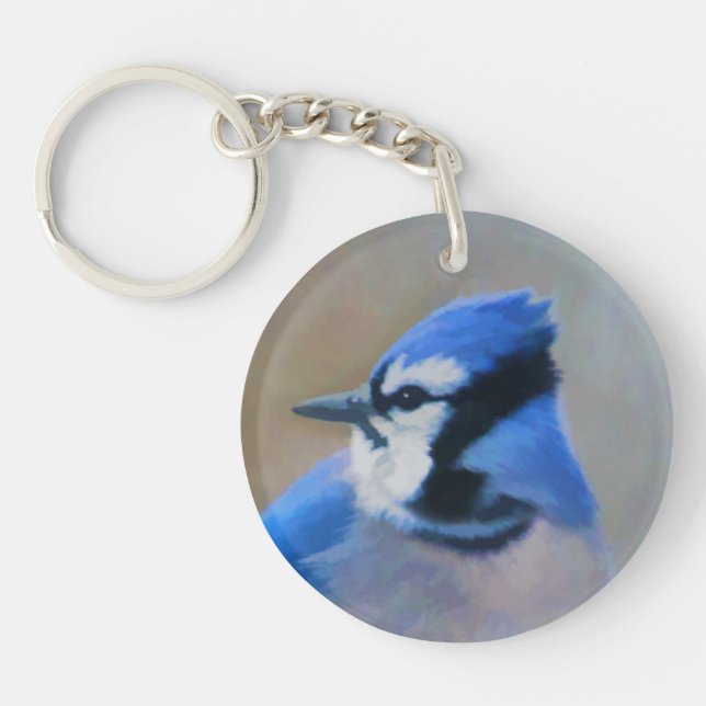 Blue Jay Painting - Original Bird Art (Framsidan)