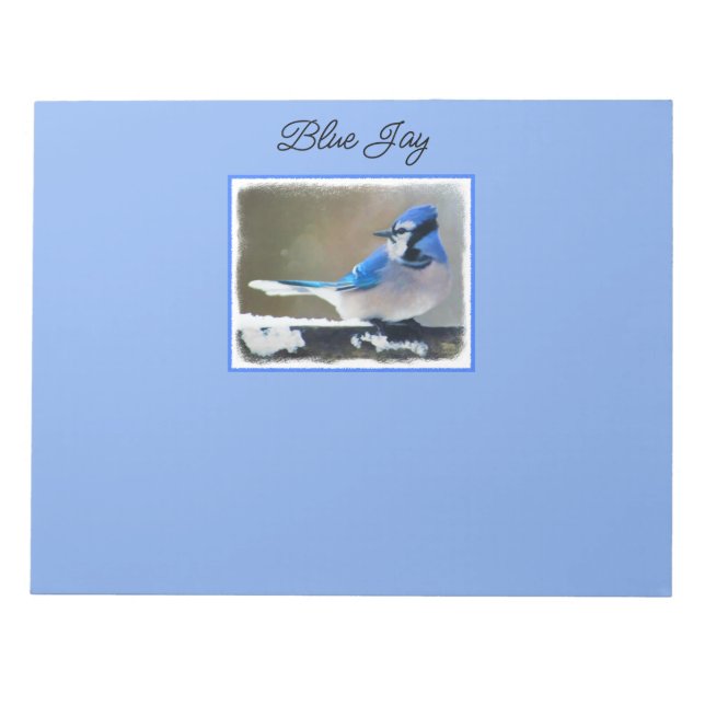 Blue Jay Painting - Original Bird Art Anteckningsblock (Framsida)