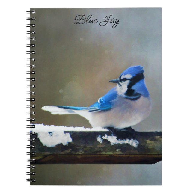 Blue Jay Painting - Original Bird Art Anteckningsbok (Framsidan)