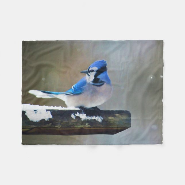 Blue Jay Painting - Original Bird Art Fleecefilt (Framsidan (Horisontell))