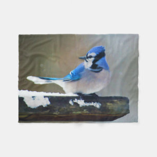 Blue Jay Painting - Original Bird Art Fleecefilt