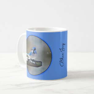 Blue Jay Painting - Original Bird Art Kaffemugg