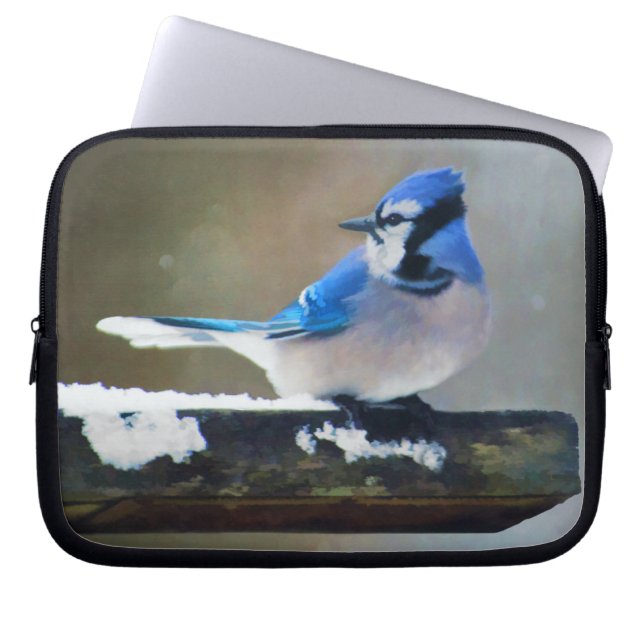 Blue Jay Painting - Original Bird Art Laptop Fodral (Framsidan)