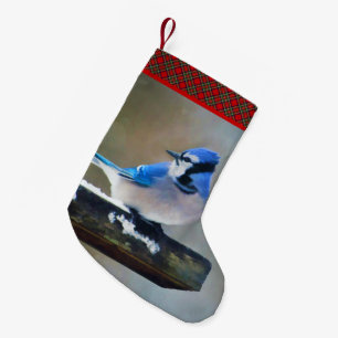Blue Jay Painting - Original Bird Art Liten Julstrumpa
