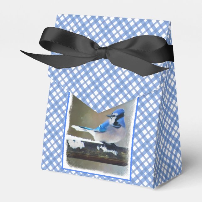Blue Jay Painting - Original Bird Art Presentaskar (Framsidan Sidan)