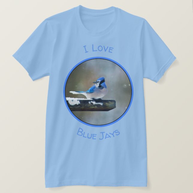 Blue Jay Painting - Original Bird Art T Shirt (Design framsida)