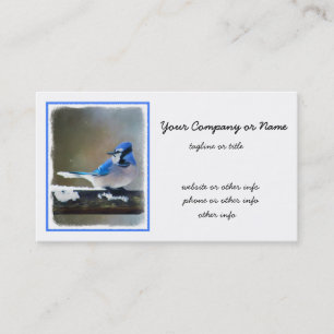 Blue Jay Painting - Original Bird Art Visitkort