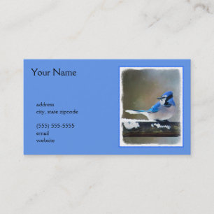 Blue Jay Painting - Original Bird Art Visitkort