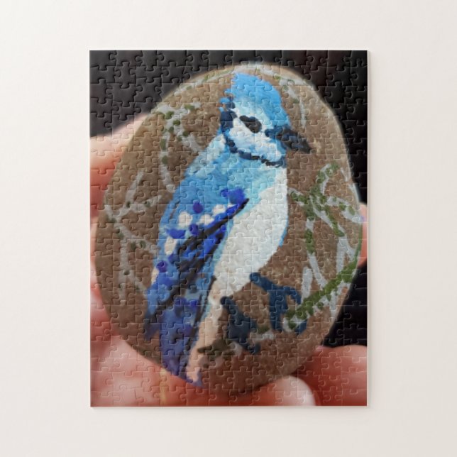 Blue Jay Painting Sten Pussel (Vertikal)