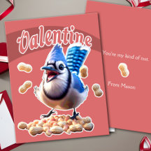 Blue Jay Peanuts Funny Crazy Kids School Valentine