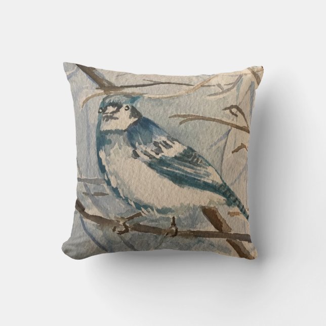 Blue Jay Pillow Kudde (Framsida)