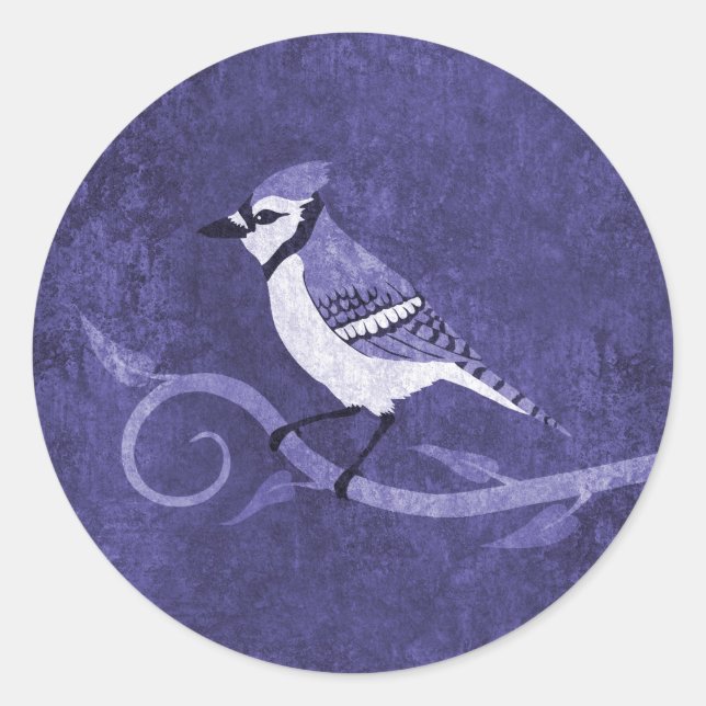 Blue Jay Stickers Runt Klistermärke (Framsida)