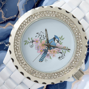 Blue Jay Vår blommor Armbandsur