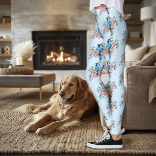 Blue Jay Vår blommor Leggings