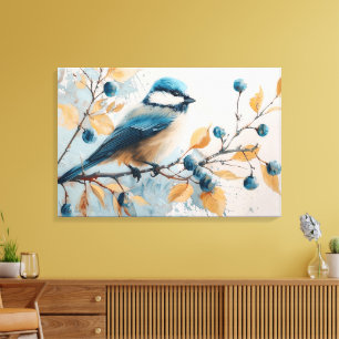 Blue Jay Watercolor Art Canvastryck