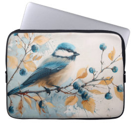 Blue Jay Watercolor Art Laptop Fodral