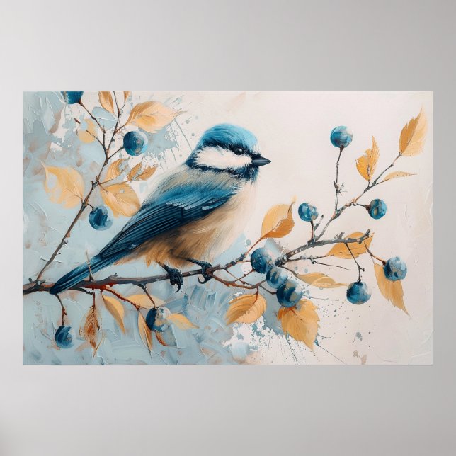 Blue Jay Watercolor Art Poster (Framsidan)
