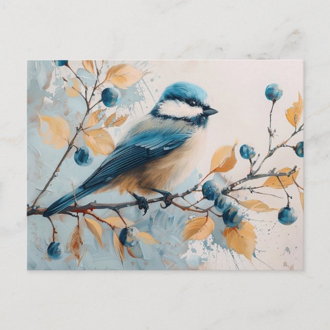 Blue Jay Watercolor Art Vykort (Framsida)