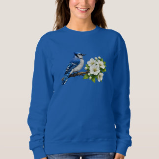 Blue Jay with White Blossoms T Shirt