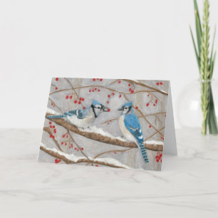 Blue Jays av den Autistic konstnären Marcy Deutsch Helgkort