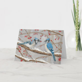 Blue Jays av den Autistic konstnären Marcy Deutsch Helgkort